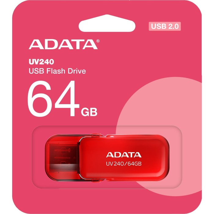 Флешка A-Data 64GB UV240 AUV240-64G-RRD USB2.0 красный - фото 51662314