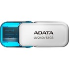 Флешка A-Data 64GB UV240 AUV240-64G-RWH USB2.0 белый/голубой - фото 51662315