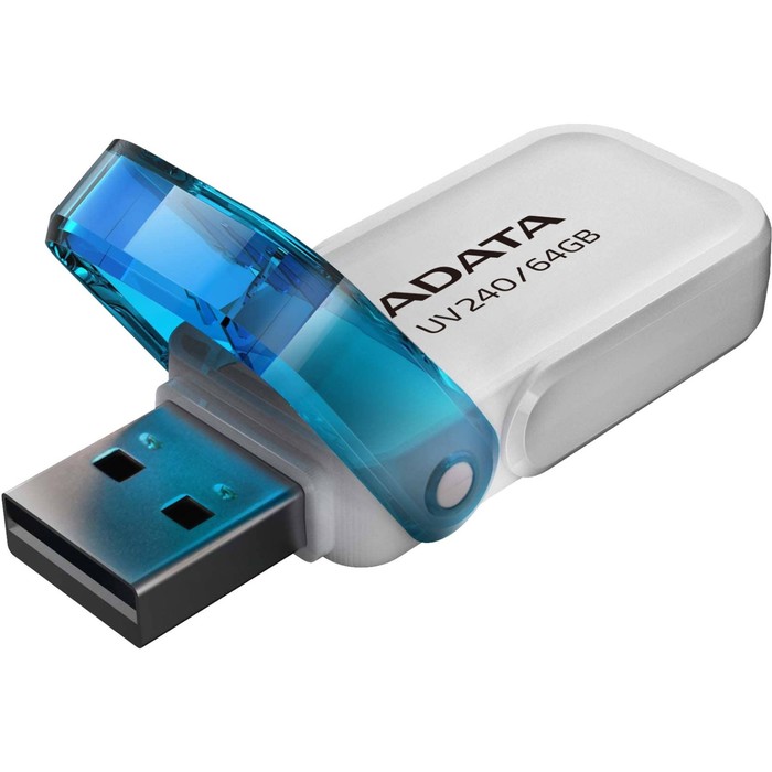 Флешка A-Data 64GB UV240 AUV240-64G-RWH USB2.0 белый/голубой - фото 51662316