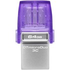 Флешка Kingston 64GB DataTraveler microDuo 3C DTDUO3CG3/64GB USB3.0 фиолетовый - фото 51664211