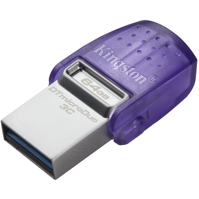 Флешка Kingston 64GB DataTraveler microDuo 3C DTDUO3CG3/64GB USB3.0 фиолетовый - фото 51664212