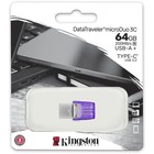 Флешка Kingston 64GB DataTraveler microDuo 3C DTDUO3CG3/64GB USB3.0 фиолетовый - фото 51664213