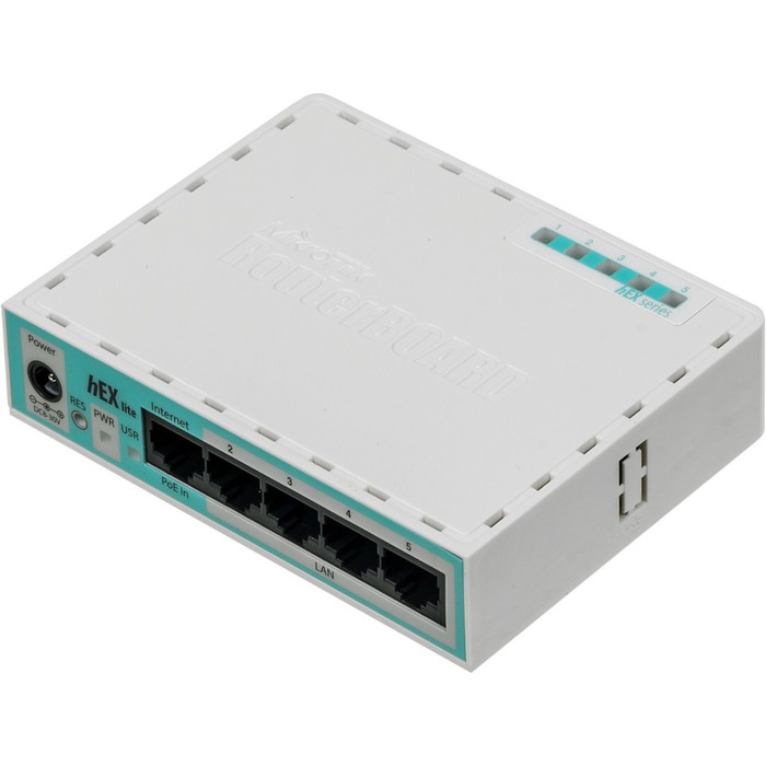 Роутер MikroTik hEX lite (RB750R2) 10/100BASE-TX белый - фото 51662344