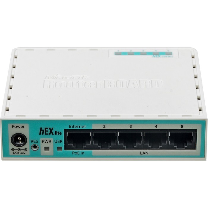 Роутер MikroTik hEX lite (RB750R2) 10/100BASE-TX белый - фото 51662346