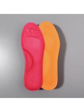 Стельки для обуви, с эффектом памяти, р-р RU до 36 (р-р Пр-ля до 38), 24 см, пара, розовые (комплект 2 шт)