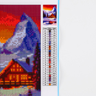 Алмазная мозаика на новый год с полным заполнением со светящимися стразами на холсте «Домик в горах», 20×30 см, набор для творчества - Фото 3