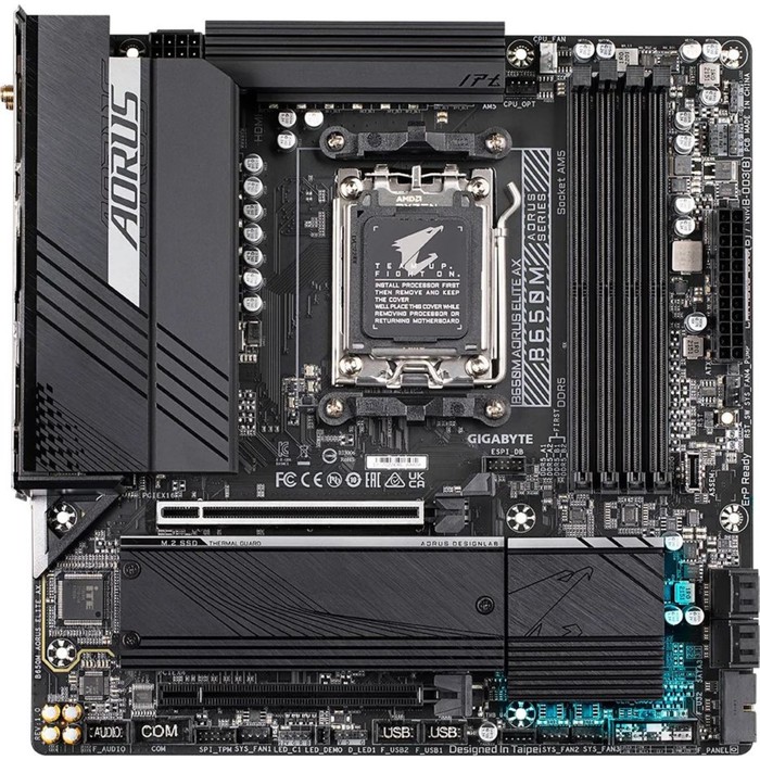 Материнская плата Gigabyte B650M AORUS ELITE AX SocketAM5 AMD B650 4xDDR5 mATX AC`97 8ch(7.   107806 - фото 51662409