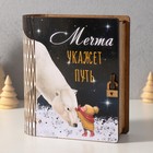 Деревянная копилка-книга для денег «Мечта укажет путь», для купюр, монет, 14×12×5 см 10617071 - фото 3240331