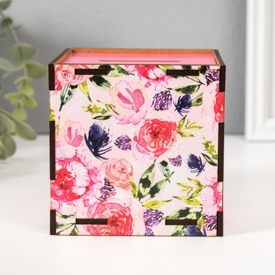 Деревянная копилка для денег «Богатства», куб, с надписью, 10×10×10 см