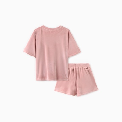 Пижама женская (футболка, шорты) KAFTAN Plushy, размер 44-46, розовый