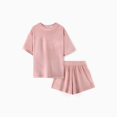 Пижама женская (футболка, шорты) KAFTAN Plushy, размер 44-46, розовый