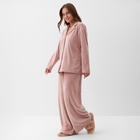 Пижама женская (рубашка, брюки) KAFTAN Plushy, размер 40-42, розовая 10530351 - фото 12870283