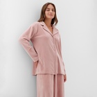 Пижама женская (рубашка, брюки) KAFTAN Plushy, размер 40-42, розовая 10530351 - фото 12870286