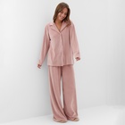 Пижама женская (рубашка, брюки) KAFTAN Plushy, размер 40-42, розовая 10530351 - фото 12870287