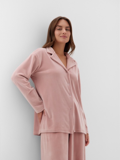 Пижама женская (рубашка, брюки) KAFTAN Plushy, размер 44-46, розовая