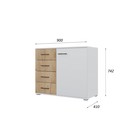 Спальный гарнитур «Бостон», кровать 1600 мм, комод, 2 тумбы, шкаф 1200 мм, белый/дуб золотой - Фото 4