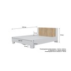 Спальный гарнитур «Бостон», кровать 1600 мм, комод, 2 тумбы, шкаф 1200 мм, белый/дуб золотой - Фото 5