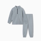 Костюм флисовый детский (джемпер, брюки) MINAKU, рост 92-98 см, серый - Фото 11