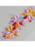 Наклейка-стразы на лицо «Три цветка», разноцветная, макияж, 14.5×16 см - фото 117466714 Наклейка-стразы на лицо «Три цветка», разноцветная, макияж, 14.5×16 см - фото 117466714