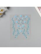 Наклейка - стразы на волосы «Нежные голубые цветы», в причёску, 21×15.5 см - Фото 4