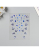 Наклейка-стразы на волосы «Синие цветы», в причёску, 21×15.5 см - фото 117466723