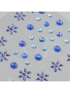 Наклейка-стразы на волосы «Синие цветы», в причёску, 21×15.5 см - фото 117466724