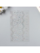 Наклейка пластик стразы "Река" серебро 22,5х11,5 см - фото 809235062