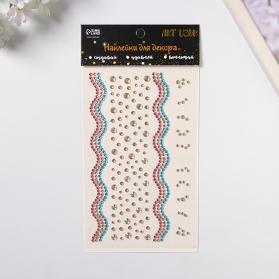 Наклейка - стразы «Река», золотая, 22.5×11.5 см