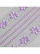 Переводная тату на тело и стразы «Цветочная аппликация», набор 2 листа, фиолетовая, 18×8 см - Фото 5