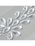 Наклейка-стразы «Фонтан», на шею, спину, зеркальное серебро, 25×8.5 см - фото 58016747