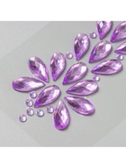 Наклейка пластик стразы "Фонтан" сиреневая 25х8,5 см - фото 809235075