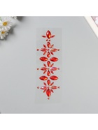 Наклейка-стразы «Цветы», на шею, спину, красная, 25×8.5 см - фото 117888422