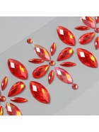 Наклейка - стразы «Цветы», на шею, спину, красная, 25×8.5 см - Фото 5