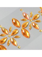 Наклейка - стразы «Цветы», на шею, спину, жёлтая, 25×8.5 см - Фото 5