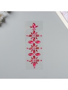 Наклейка - стразы «Цветы», на шею, спину, малиновая, 25×8.5 см - Фото 4