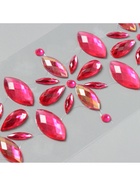 Наклейка-стразы «Цветы», на шею, спину, малиновая, 25×8.5 см - фото 117888427 Наклейка-стразы «Цветы», на шею, спину, малиновая, 25×8.5 см - фото 117888427