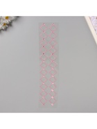 Наклейка пластик стразы "Узор из ромба" розовая 35х8 см - фото 809235092