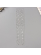 Наклейка пластик стразы "Узор из ромба" серебро 35х8 см - фото 809235094