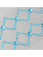 Наклейка пластик стразы "Узор из ромба" синяя 35х8 см - фото 809235099