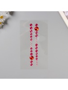 Наклейка-стразы на волосы «Круги», в причёску, малиновая, 25×13 см - фото 58016795