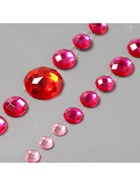 Наклейка - стразы на волосы «Круги», в причёску, малиновая, 25×13 см - Фото 5