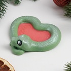 Фигурное мыло "Змея сердце" зеленая с оранжевым 10709893