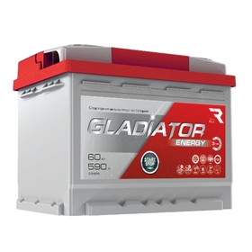 Аккумуляторная батарея Gladiator Energy 60 А/ч, обратной полярности, конус 10787795