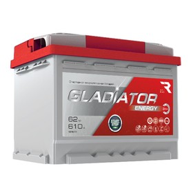 Автомобильный аккумулятор Gladiator Energy 62 А/ч, прямой полярности, конус