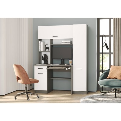 Стол рабочий «Альфа», 1370×610×1810 мм, цвет графит/белый