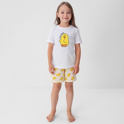 Пижама детская (футболка и шорты) KAFTAN Duck, размер 30 (98-104 см)