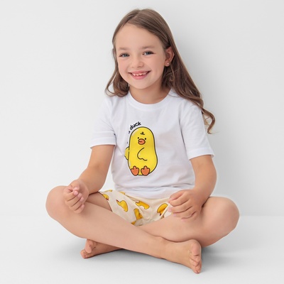 Пижама детская (футболка и шорты) KAFTAN Duck, размер 30 (98-104 см)