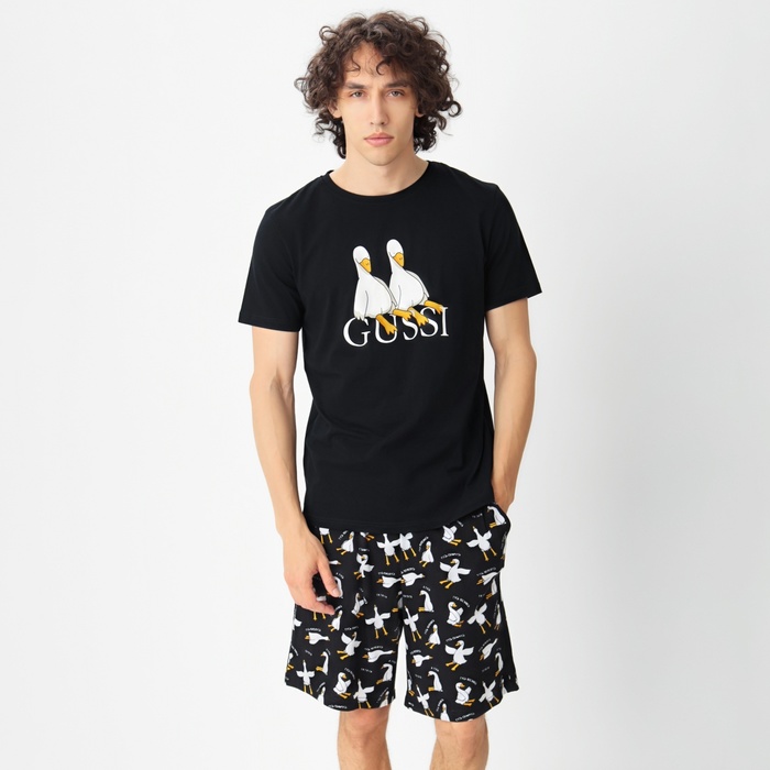 Пижама мужская (футболка, шорты) KAFTAN Gussi, размер 50 - Фото 1