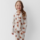 Пижама для девочки: рубашка, брюки, KAFTAN «Мишка в шарфе» рост 110-116 см - Фото 2
