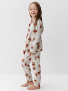 Пижама для девочки: рубашка, брюки, KAFTAN «Мишка в шарфе» рост 134-140 см - Фото 5